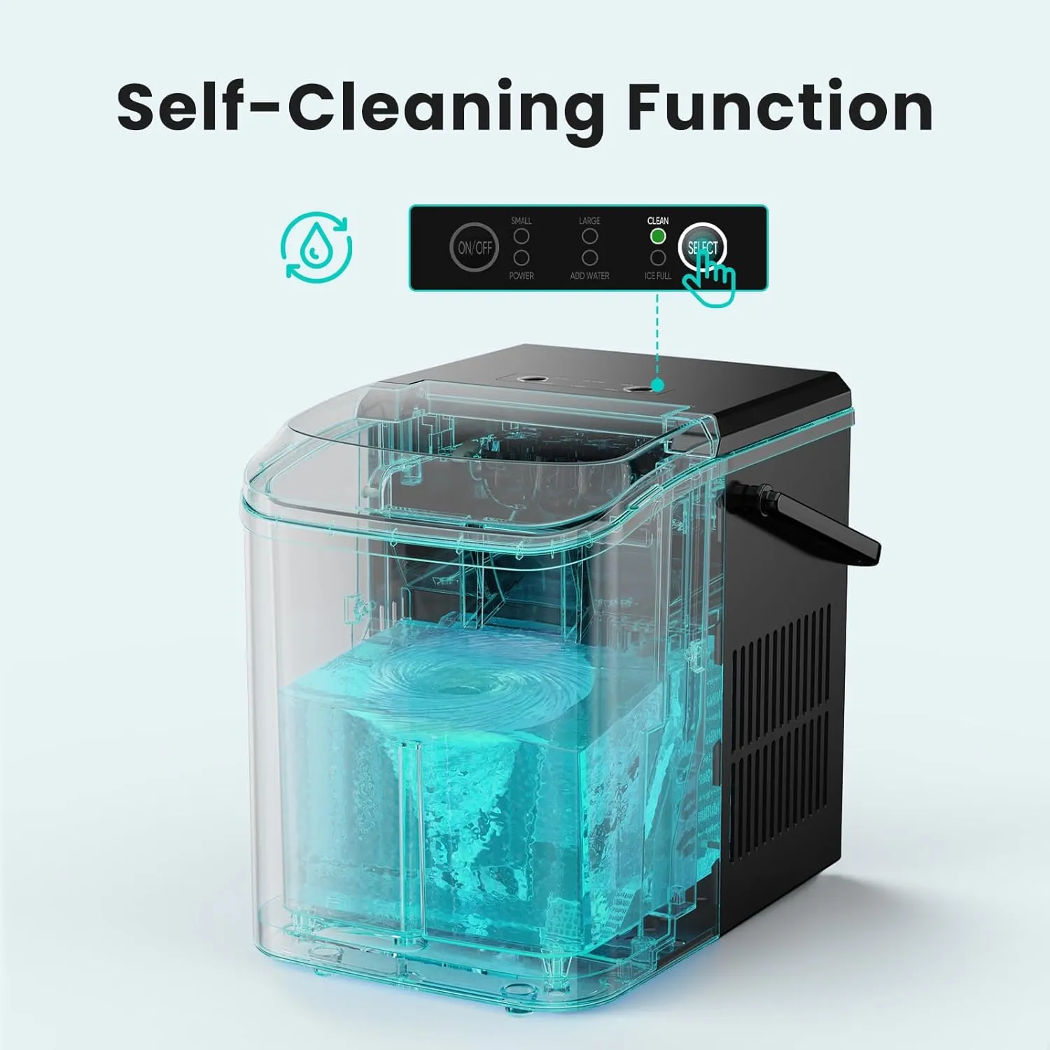 OLIXIS Nugget Ice Maker Machine with Handle,26lbs in 24Hrs,9 Ice Cubes in 6 Mins,Auto-Cleaning Portable Ice Maker with Basket and Scoop, Countertop Ice Maker for Home/Kitchen/Camping/RV, Black