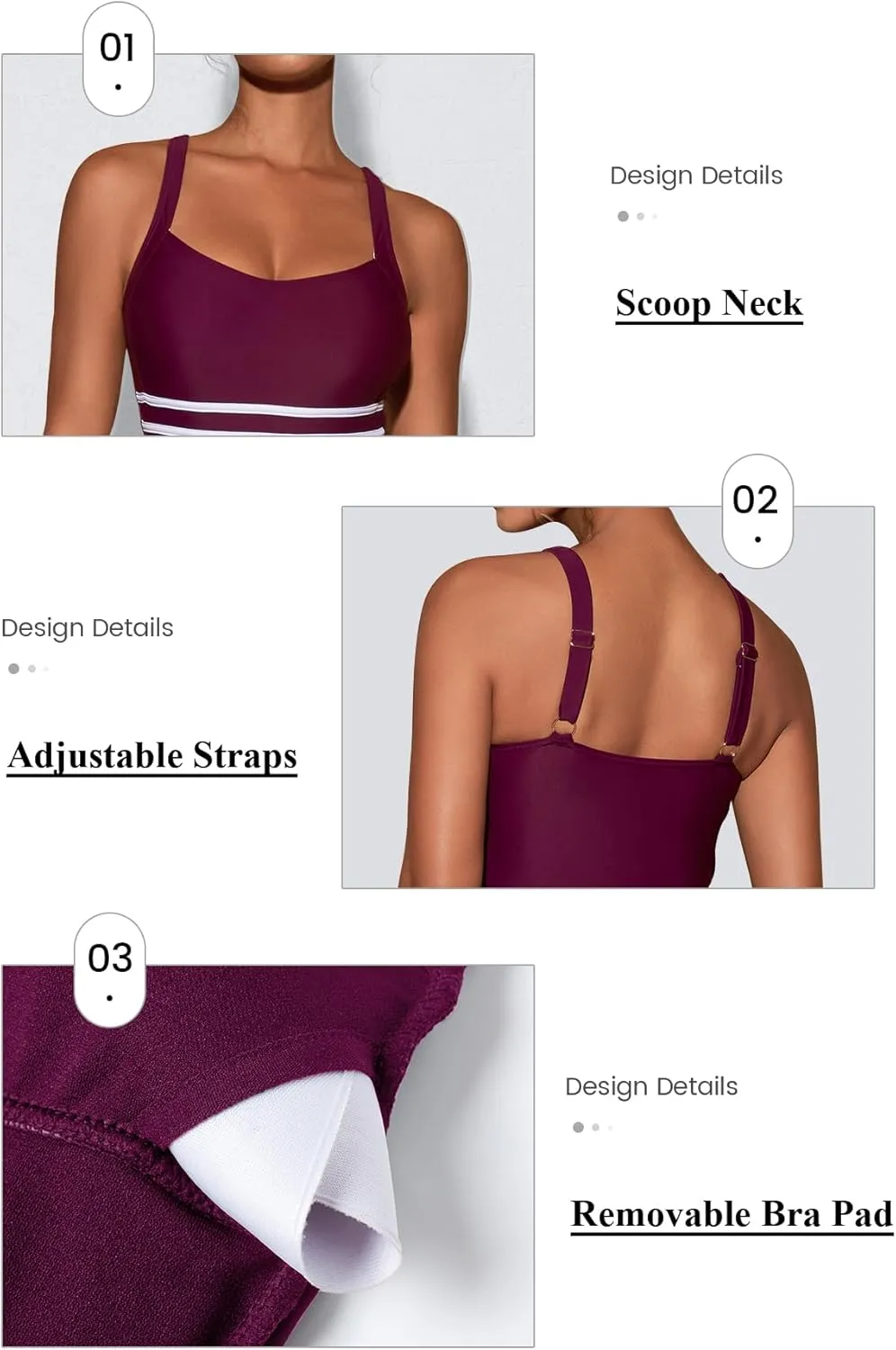 One Piece Swimsuit Women Tummy Control Color Block Stripes Bathing Suit Full Coverage Swimwear Adjustable Straps
