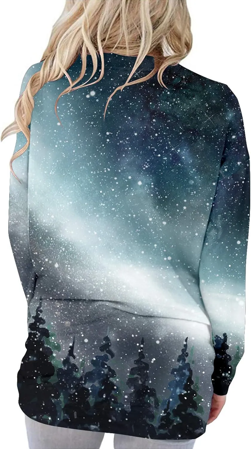 onlypuff Women's Pocket Shirt Graphic Tunic Tops Sweatshirts