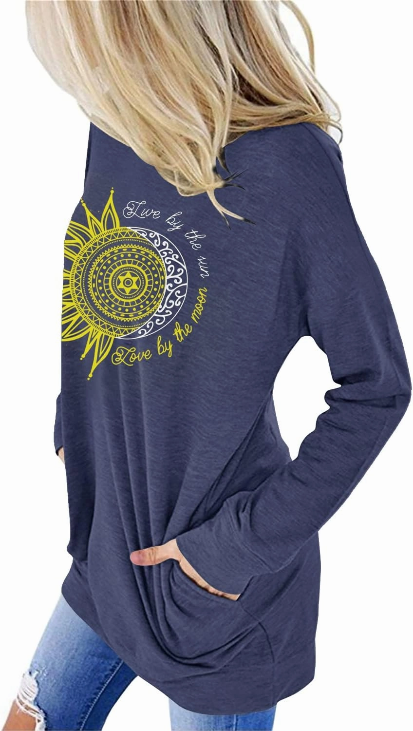 onlypuff Women's Pocket Shirt Graphic Tunic Tops Sweatshirts
