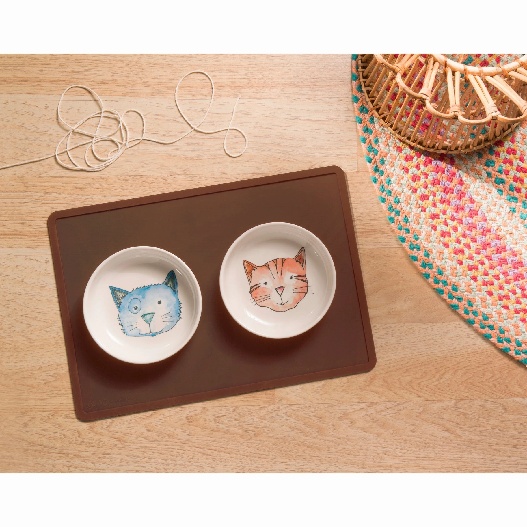 Ore' Pet Watercolor Cat Bowl Gift Set