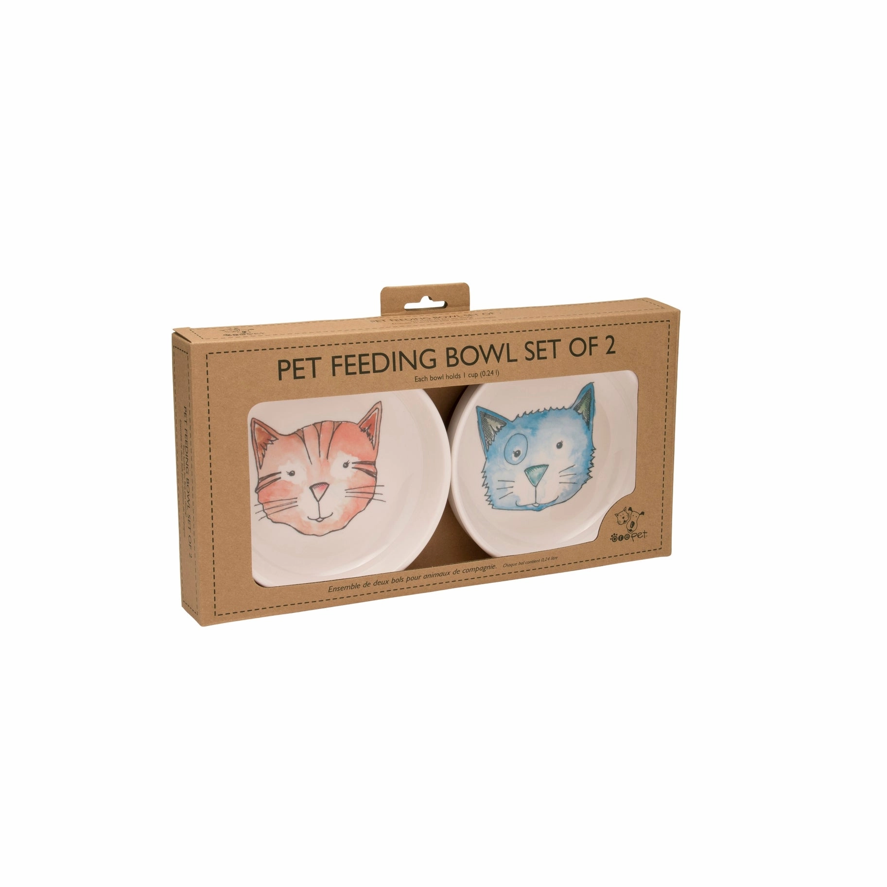 Ore' Pet Watercolor Cat Bowl Gift Set