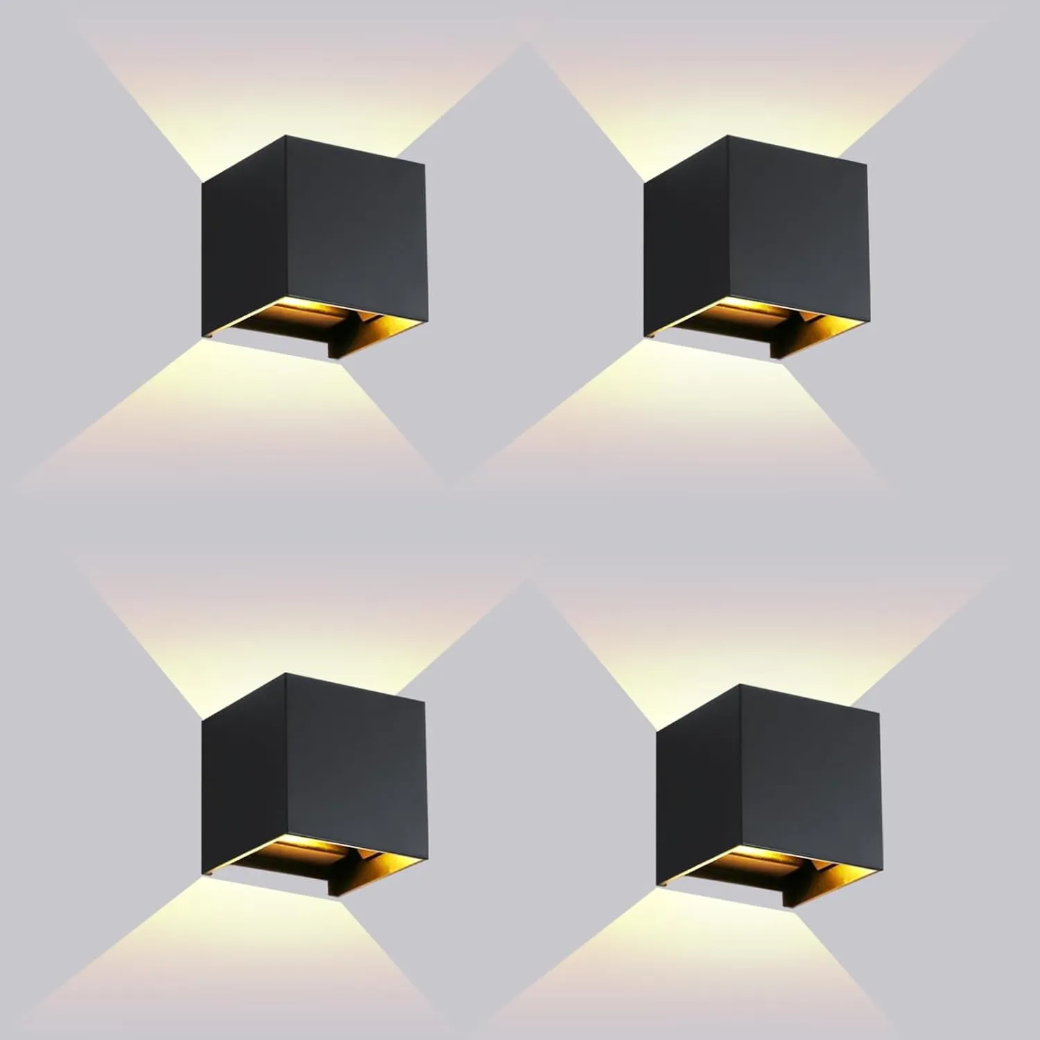 Outdoor Modern Wall Lights,4 PCS Outdoor Wall Light,Outdoor Porch Light,20W LED Wall Pack Light, Waterproof Outdoor Sconces Wall Lighting for Porch Patio YY-BD-020-3K