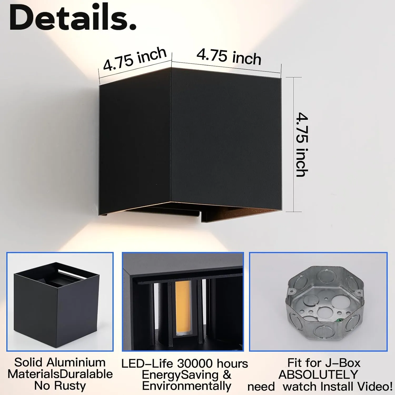Outdoor Modern Wall Lights,4 PCS Outdoor Wall Light,Outdoor Porch Light,20W LED Wall Pack Light, Waterproof Outdoor Sconces Wall Lighting for Porch Patio YY-BD-020-3K