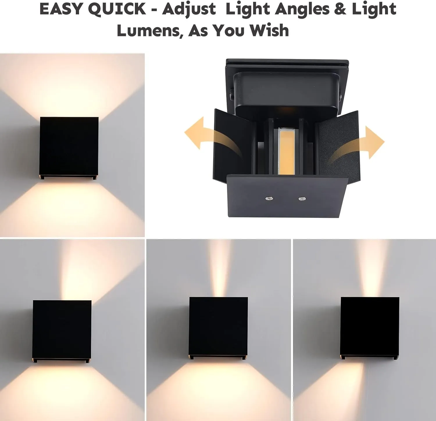 Outdoor Wall Lights Modern 20W LED Wall Pack Light Adjustable Up Down Light Beam Waterproof Outdoor Sconces Wall Lighting for Porch Patio Outdoor Porch Light 4.7 in. 3000K