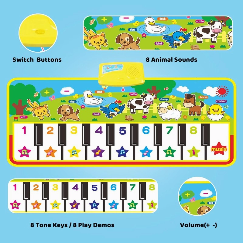Pack of 1 - Piano Multi-Functional Musical Dancing Sound Play Gym Mat (8 Months-2 Years)