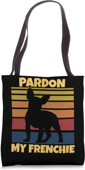 Pardon My Frenchie Bulldog Lovers Retro French Bulldog Tote Bag