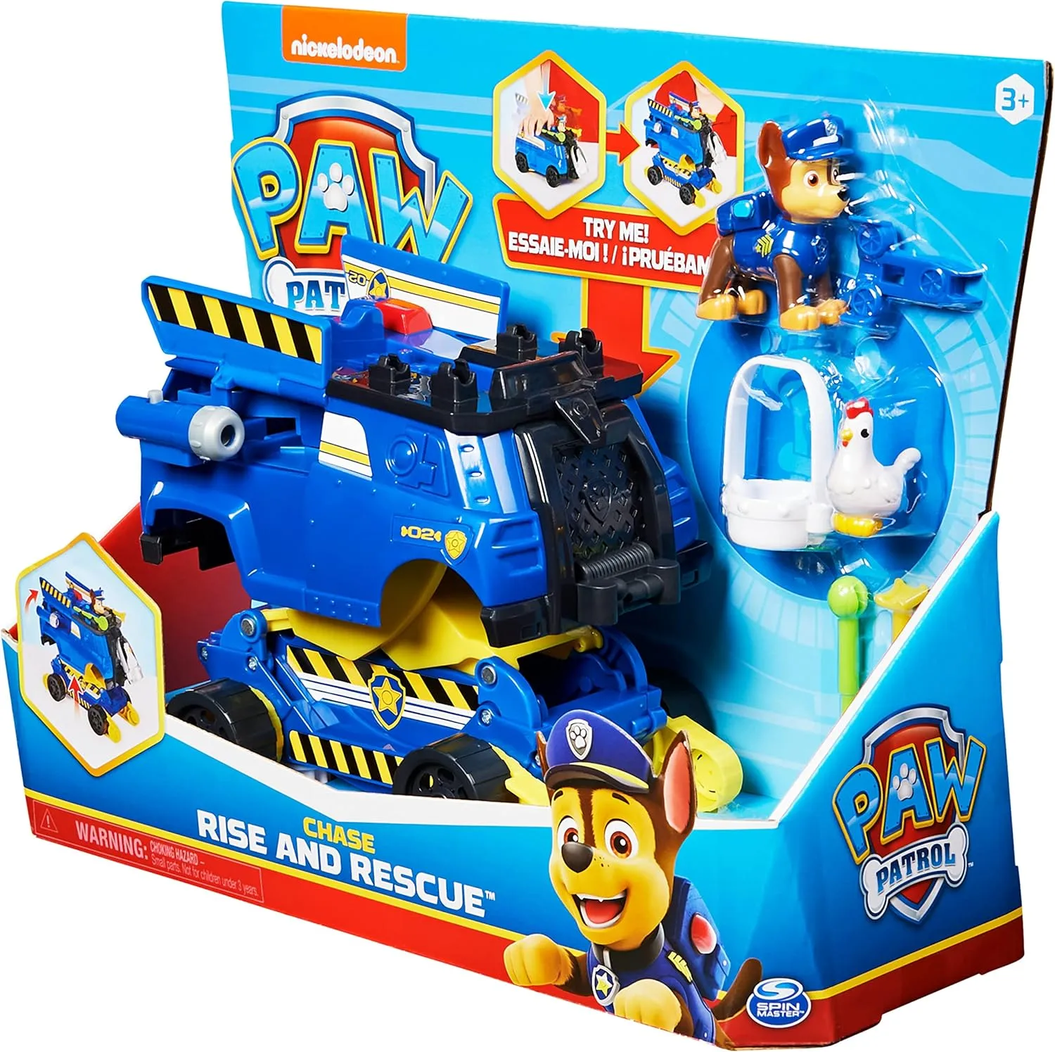 Paw Patrol Chase Rise and Rescue Transforming Toy Car with Action Figures and Accessories, Kids’ Toys for Ages 3 and up