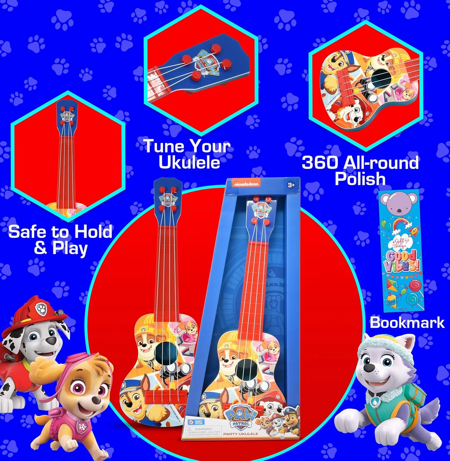 Paw Patrol Kids Toy Ukulele Guitar 4 String for Toddlers Party Guitar Ukulele Play Musical Instrument Mini Children Guitar Beginner for Kids