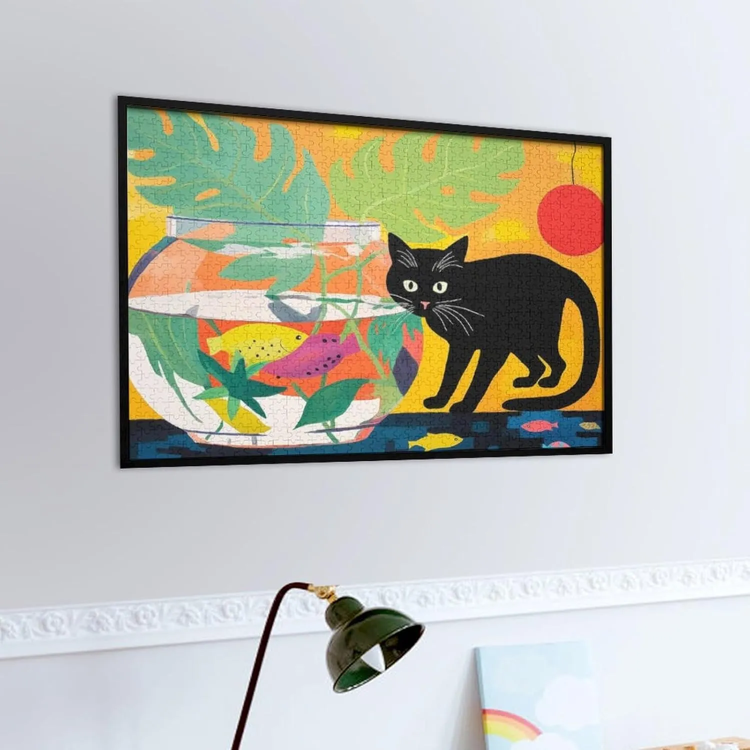 Paws & Reflect A Fishbowl Caper 500 Piece Jigsaw Puzzle for Adults Humorous Challenge Colorful Imagery and Whimsical Cat Antics Gift for Women Men 20.5x15 Inch