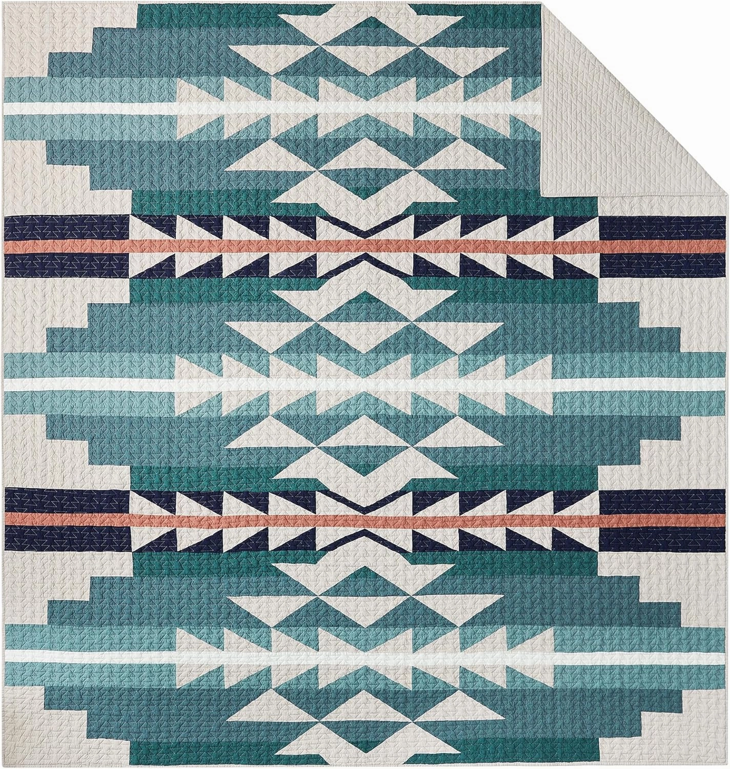 PENDLETON Medicine Bow Pieced Quilt Set Soft Cotton Bed Cover Rustic Home Decor Bedspread Luxury Coverlet Set Cozy Lightweight Quilt and Pillow Shams Set, Tan (Full/Queen)