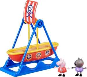 Peppa Pig Peppa's Pirate Ride Playset with Swinging Pirate Ship and 2 Figures, Preschool Boat Toys, Kids Gifts, Ages 3 