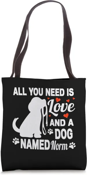 Personalized Dog Name Norm Cute Dog Pet Lover Tote Bag