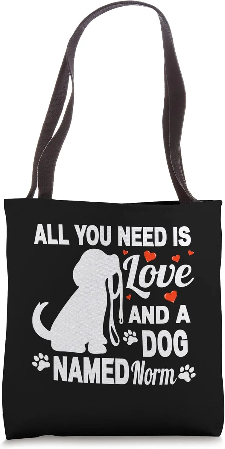 Personalized Dog Name Norm Cute Dog Pet Lover Tote Bag
