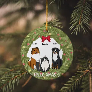 Personalized Dogs | Cats  Christmas Circle Ornament