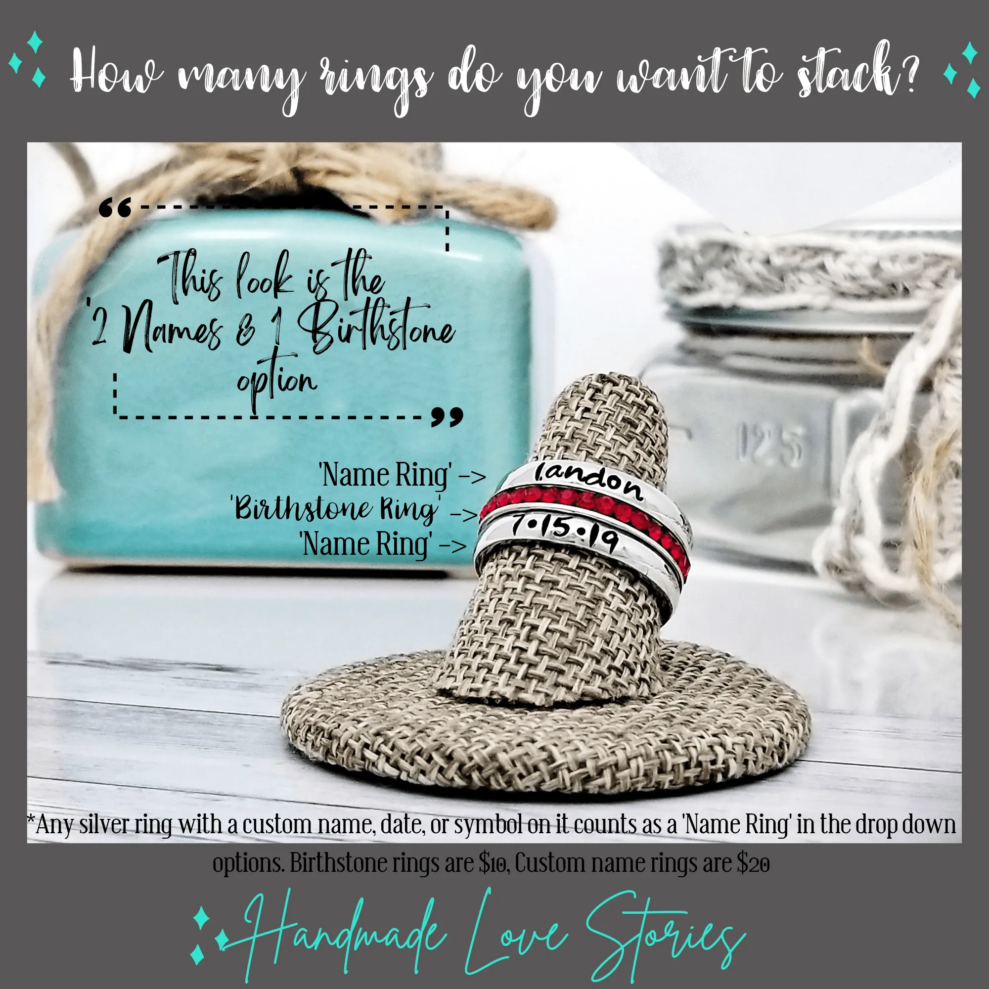 Pet Name Jewelry, Dog Name Ring, Dog Mom Gift, Stacking Birthstone Ring, Personalize Jewelry, Custom Pet Jewelry, Stackable Name Rings