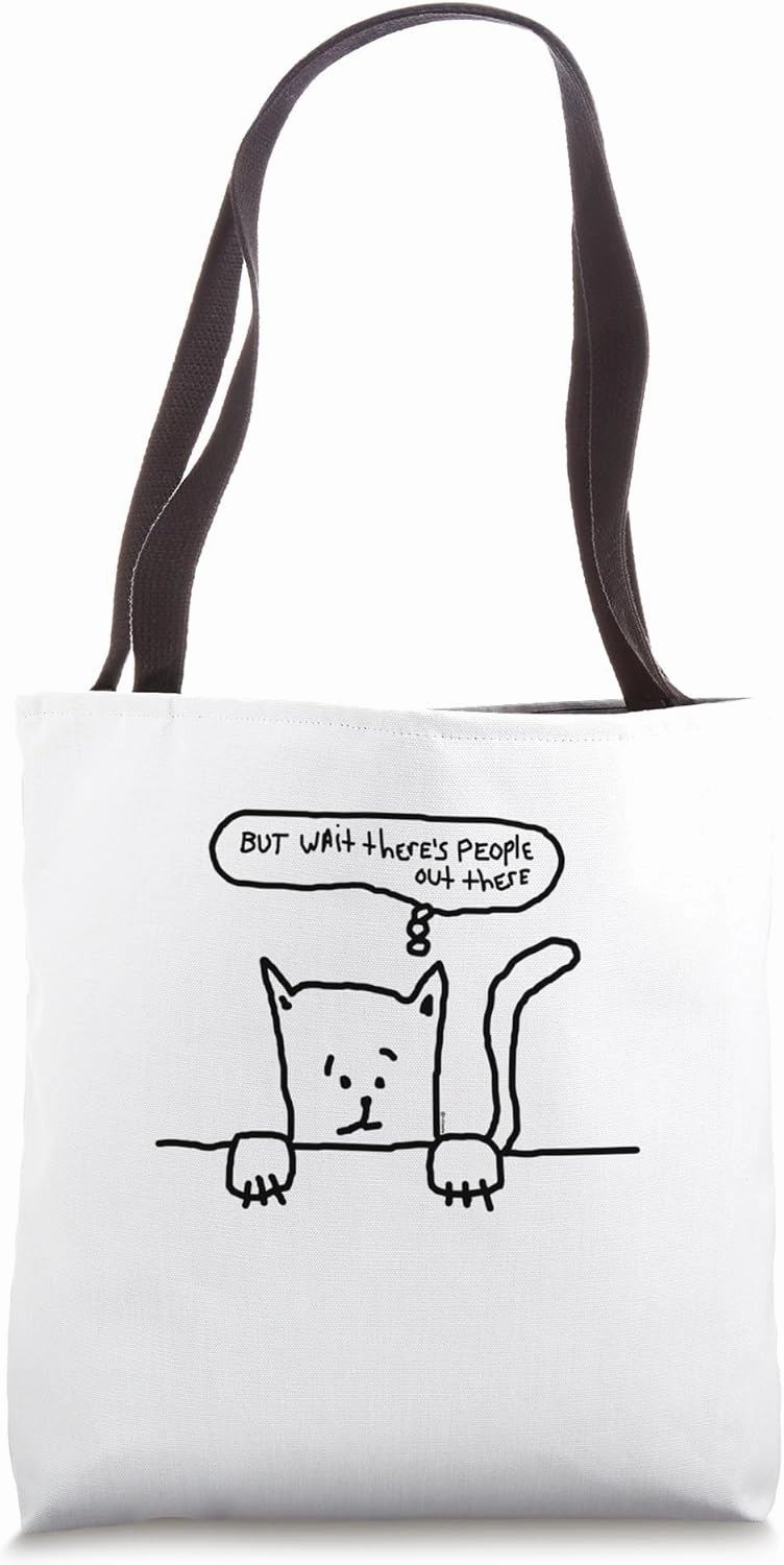Pet Cat Hiding Nervous Around People Humor Tote Bag