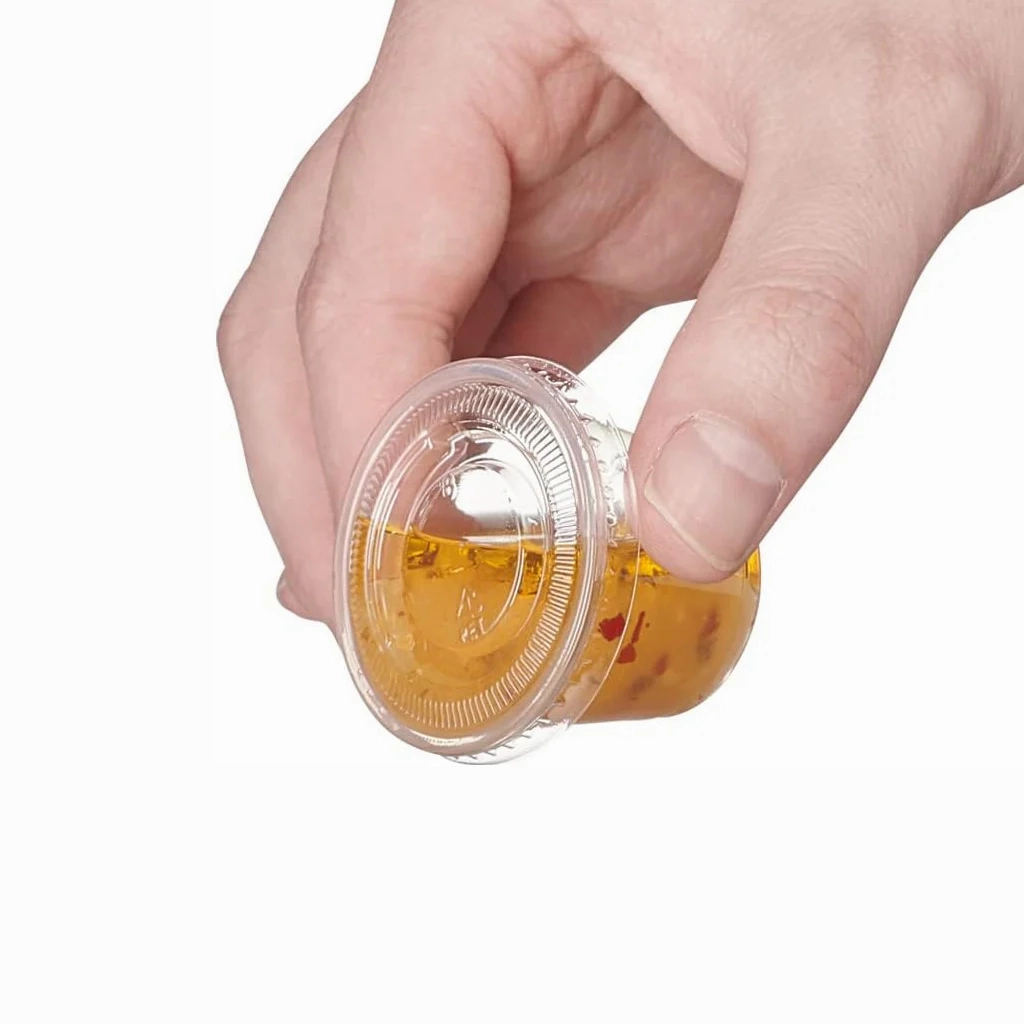 PET Lids for 1 oz Clear PP Portion Cup - Case of 2500
