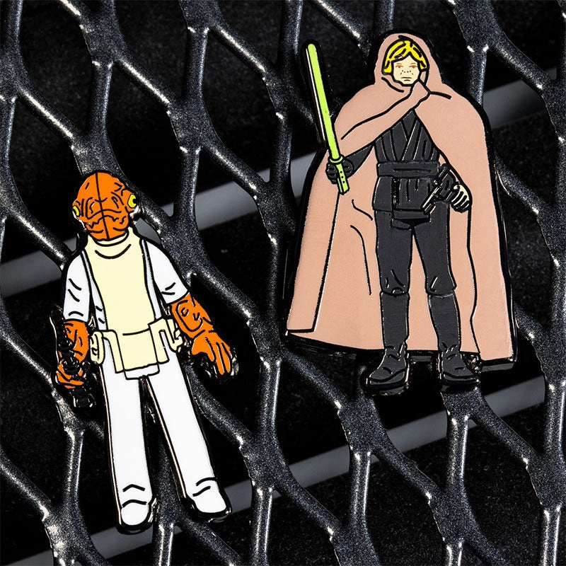 Pin Kings Official Star Wars Enamel Pin Badge Set 1.26 – Admiral Ackbar and Luke Skywalker (Jedi Knight Outfit)