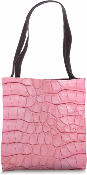 Pink Reptile Skin Alligator Lizard Crocodile Snake Pattern Tote Bag