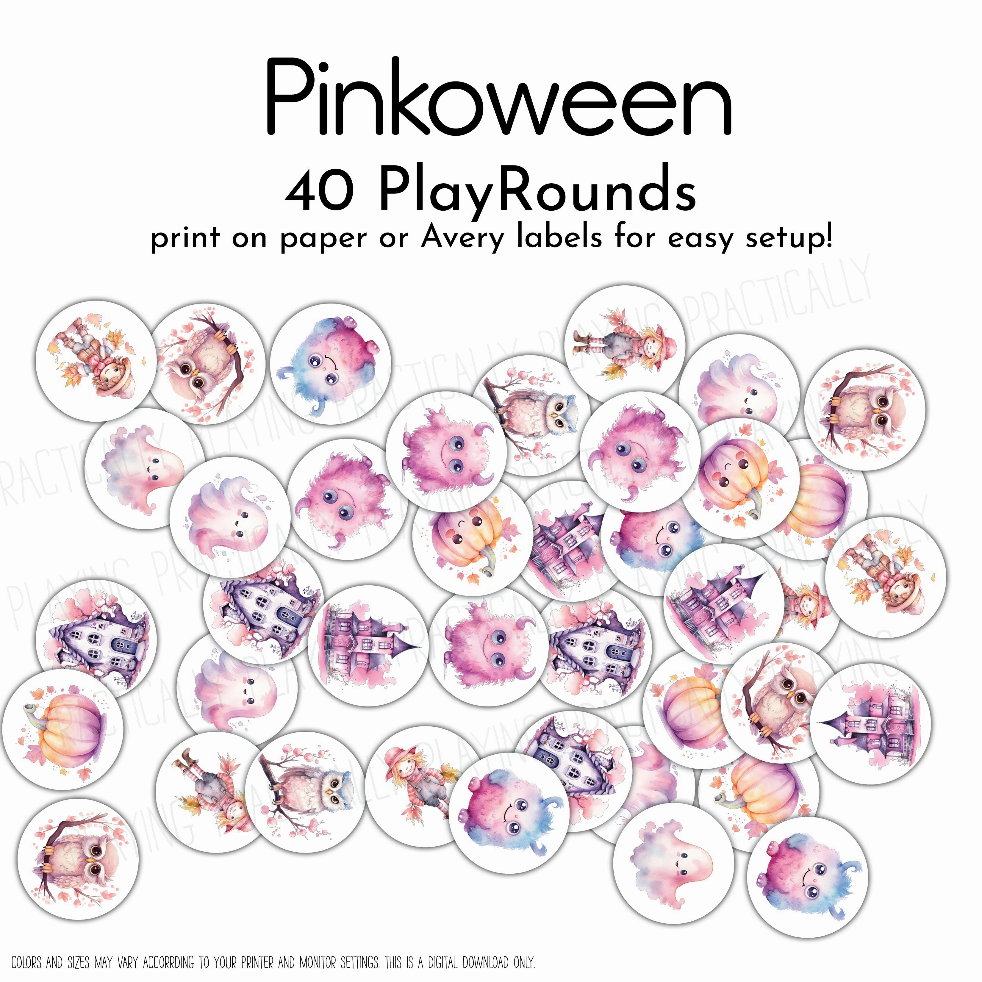 Pinkoween Game Essentials Pack: Printable Insert, Game and Loose Parts Pack- VIP ONLY- CRICUT PRINT AND CUT