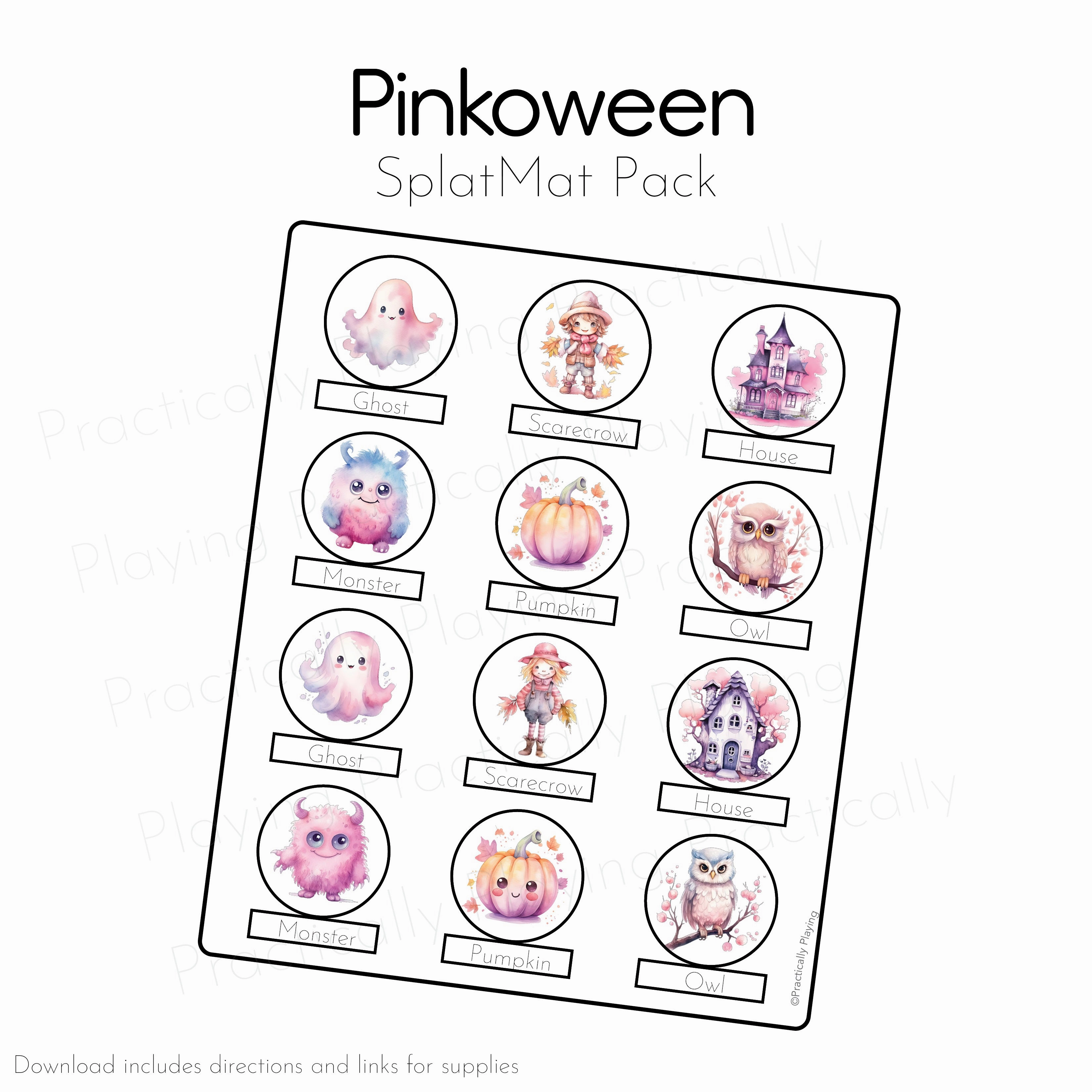 Pinkoween Game Essentials Pack: Printable Insert, Game and Loose Parts Pack- VIP ONLY- CRICUT PRINT AND CUT
