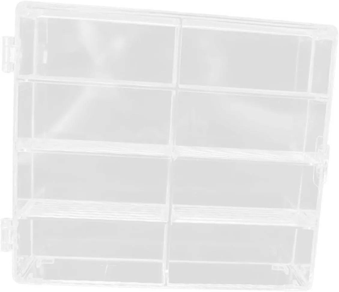 Plastic Display Box Multi Compartments for Car Model Organization Clear Showcase Case for Miniature Figures Easy Access Door Design for Clean and Tidy Desktop Display