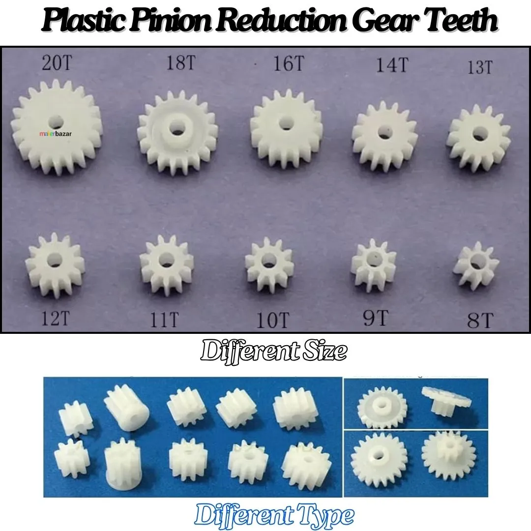 Plastic Pinion Reduction Gear Teeth for RC Robot Car and Coreless Motor
