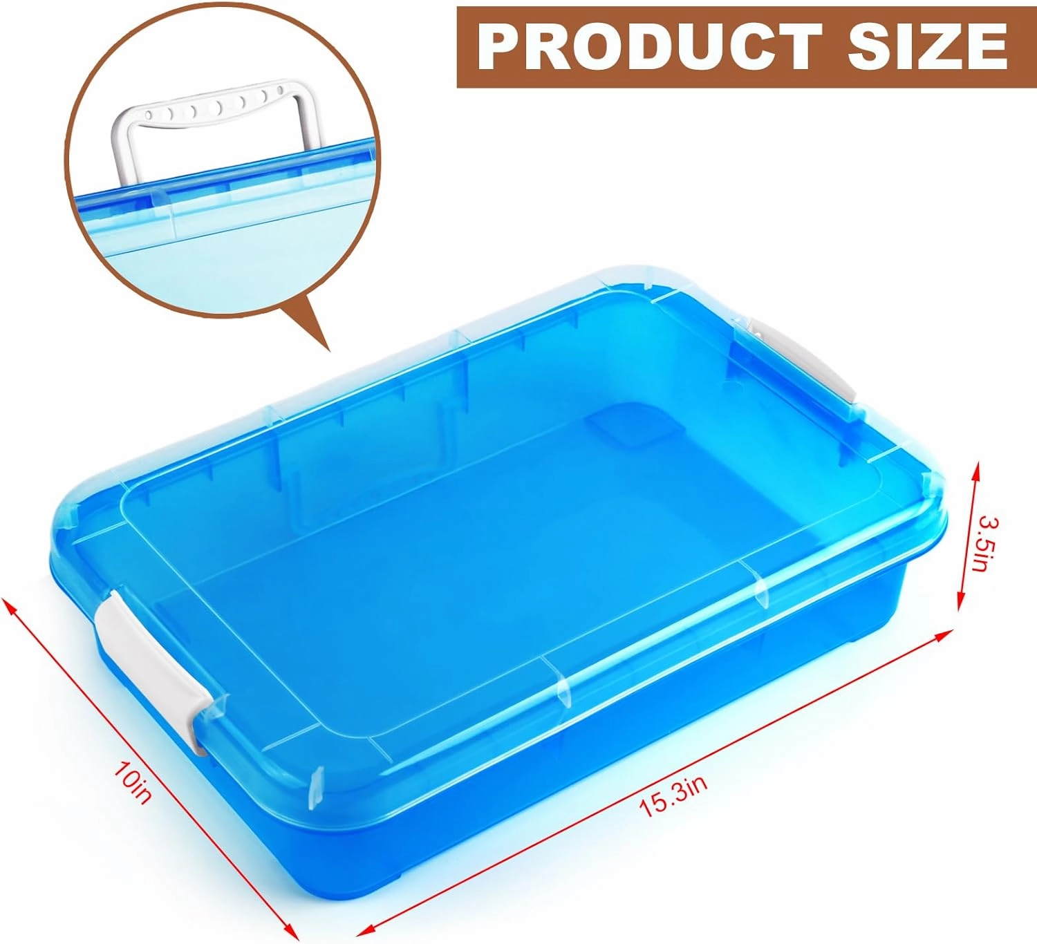 Plastic Activity Tray with lid for Slime, Beads, Sand and Sensory Toys – 15 Inches (2 Pack)