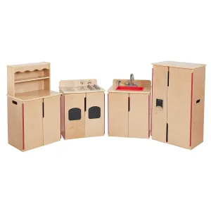 Play Kitchen Cupboard, Stove, Sink, and Refrigerator