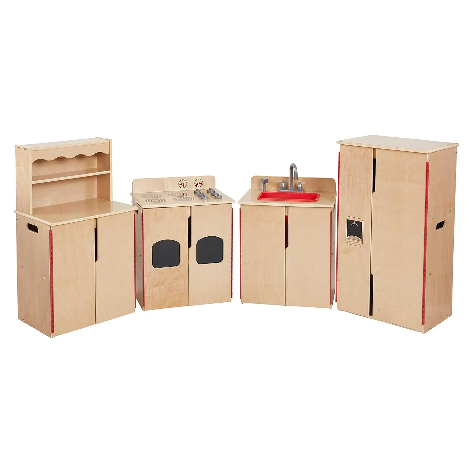Play Kitchen Cupboard, Stove, Sink, and Refrigerator