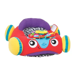 Playgro Music and Lights Comfy Car for Babies 6  Months - Interactive Toddler Ride-On Toy for Imaginative Adventures - Detachable Dashboard, Storage Pouch, & Safe Play Space