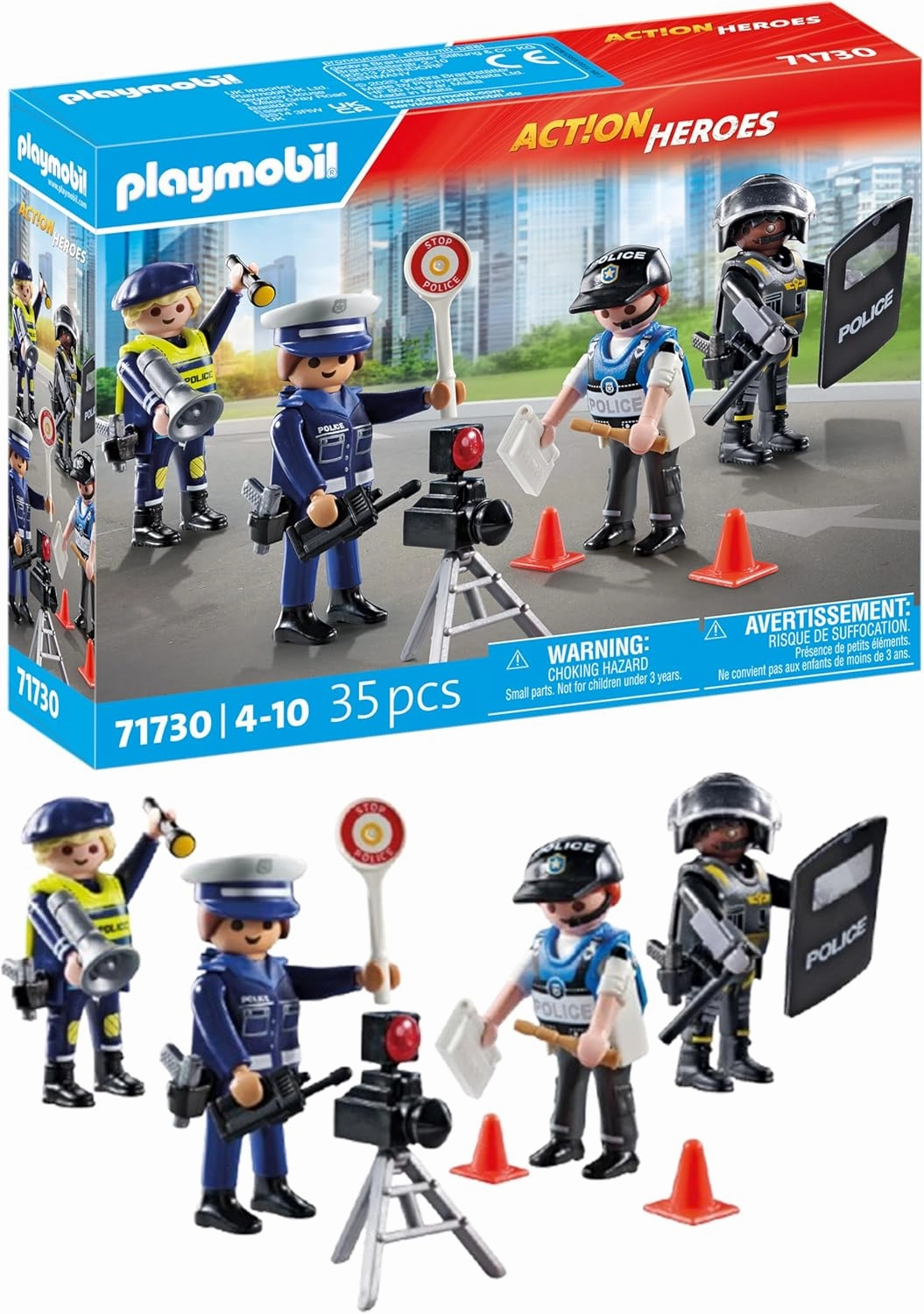 PLAYMOBIL Action Heroes 71730 Police Figure Set Toy Figures Police Figure Toy for Children from 4 Years