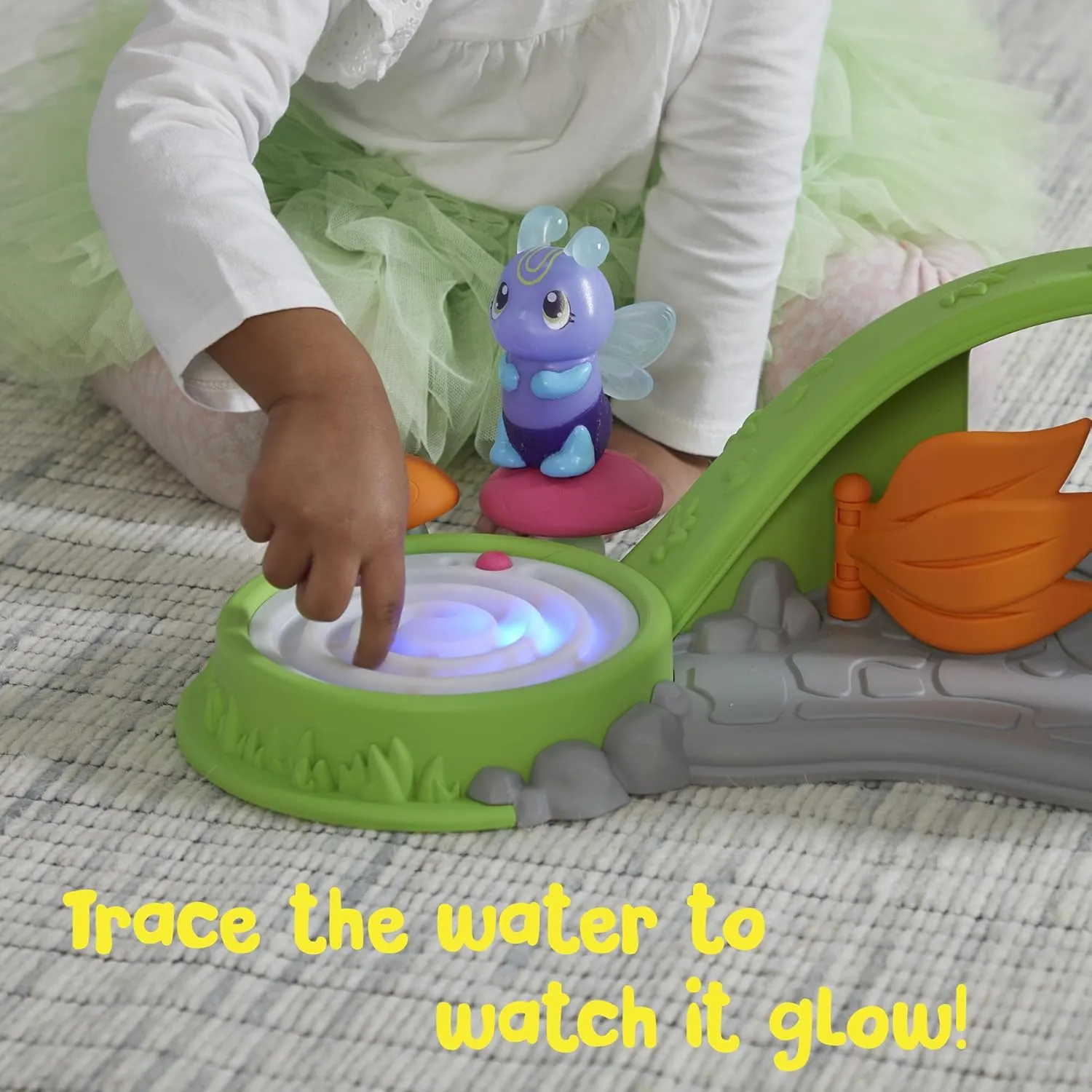 Playskool Glo Friends - Swirl & Shine MoonDrop Pond - Glowing, Musical Pond - Glowing Firefly Toy and Playset - SEL Toy - Ages 2 