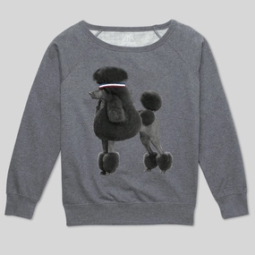 POODLE WOMEN'S SCOOP NECK SWEATSHIRT