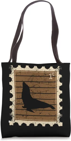 Postage Stamp with a Harbor Seal Tote Bag