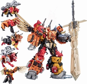predaking 5-in-1 Deformation Robot Toys Giant Predacon Leader Combo Razorclaw,Headstrong,Tantrum,Rampage,Divebomb Action Figure Oversized Robot KO Version