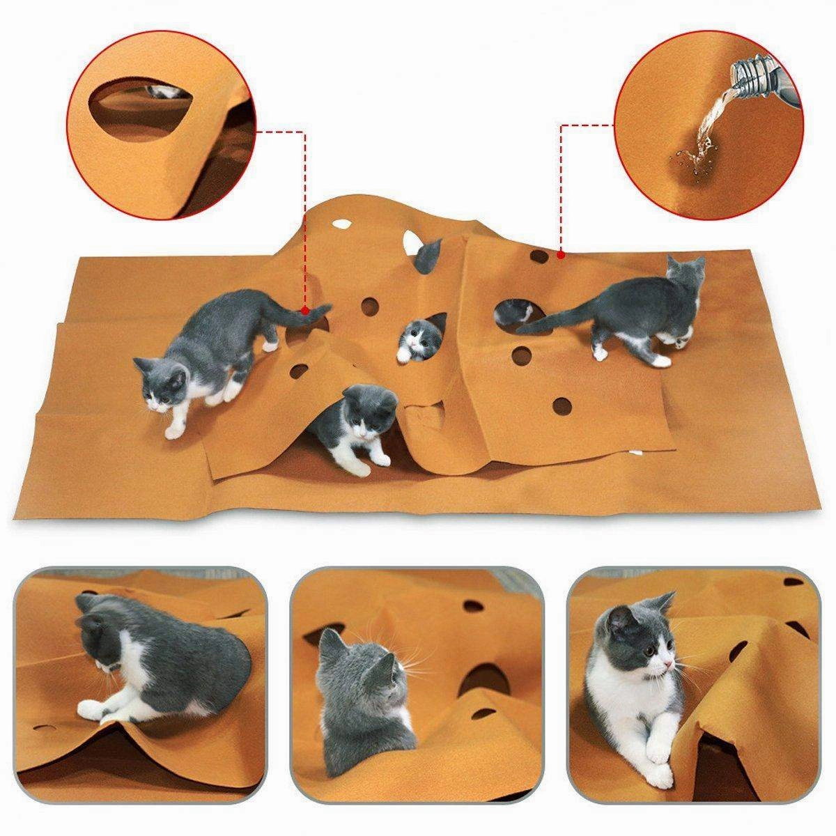 Puppy Semi-enclosed Tunnel Bite Cat Scratch Board Pad Cat Tunnel Interactive Cat Toy