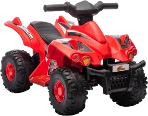 Qaba Kids ATV, 6V 4 Wheeler Kids Quad Car, Battery Powered Electric Ride on Toy with Music for Boys & Girls Ages 2-6 Years, Red