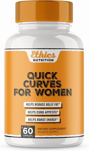 Quick Curves - Fat Burner Weight Loss Pills for Women | Appetite Suppressant, Best Fat Burner Metabolism Booster | Slimming Belly Fat Burner Diet Pills That Work Fast, Extra Strength - 60 Capsules