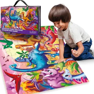 QUOKKA Giant Floor Puzzles for Kids Ages 4-6 - 2x3 Feet Extra-Thick 48 Pieces Toddler Puzzle Ages 3-5 – Dinos Educational Activity for Boys Girls – Premium Box with Sturdy Handle & Magnetic Closure