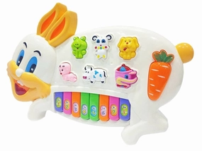 Rabbit-Shaped Musical Piano with Flashing Lights & Animal Sounds