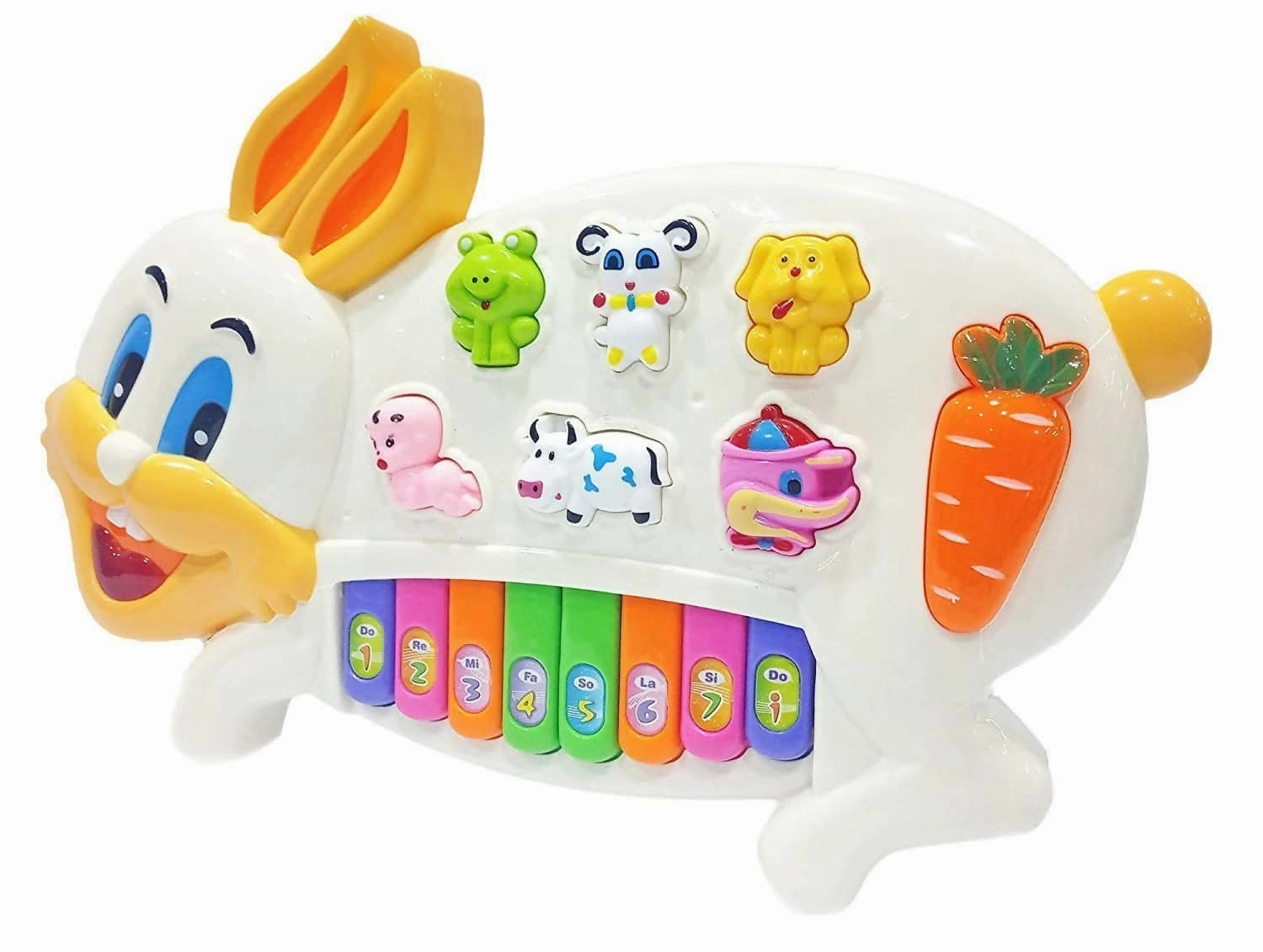 Rabbit-Shaped Musical Piano with Flashing Lights & Animal Sounds