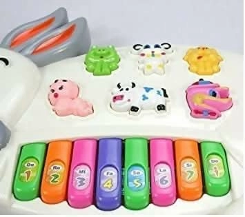 Rabbit-Shaped Musical Piano with Flashing Lights & Animal Sounds
