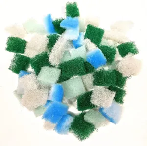 Rainbow Koi Kubes Fish Filter Media 1 to 3 Inch - 14 to 15 Ounces, Approx. 0.9 Cubic Foot of Multicolor Bio Cubes with Free Media Bag - Keep Pond Water Clean and Healthy - Effective, Economical, Safe