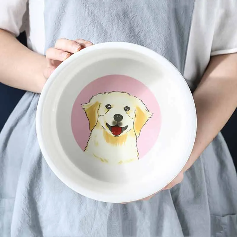Raised Dog Feeder Custom Photo Large Capacity Pet Bowl