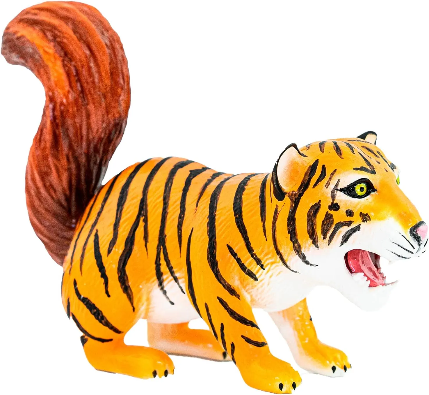 Randimals Tiger with Squirrel Tail Figurine Toy 5”, Premium Hard Rubber Animal Action Figure Toy, Hybrid Friend Encourages Adventure & Imagination