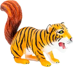 Randimals Tiger with Squirrel Tail Figurine Toy 5”, Premium Hard Rubber Animal Action Figure Toy, Hybrid Friend Encourages Adventure & Imagination