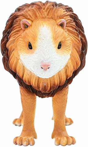 Randimals Lion Figurine Toy Hamster Face 5”, Premium Hard Rubber Animal Action Figure Toy, Hybrid Friend Encourages Adventure & Imagination