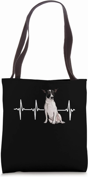 Rat Terrier Heartbeat Dog Lover Tote Bag